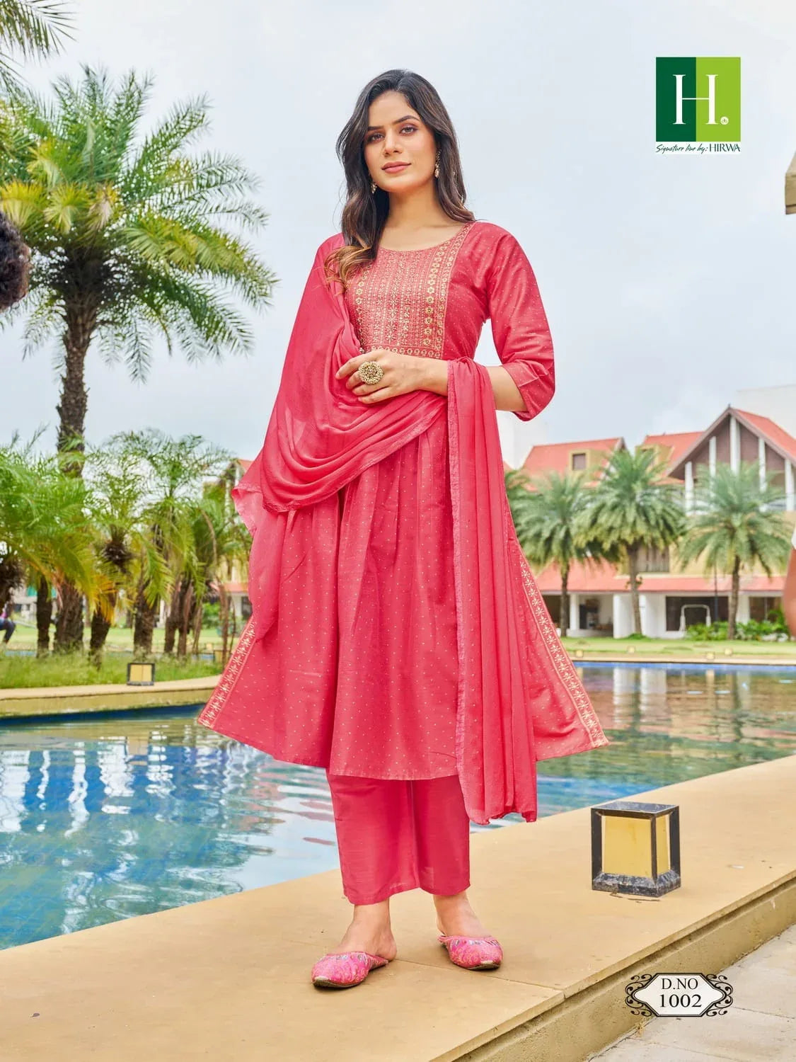 Hirwa Sindoor Vol 2 Series 1001-1006 Long Slub Silk Readymade Suit (849x06)