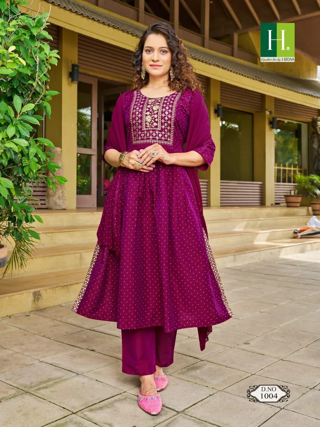 Hirwa Sindoor Vol 2 Series 1001-1006 Long Slub Silk Readymade Suit (849x06)