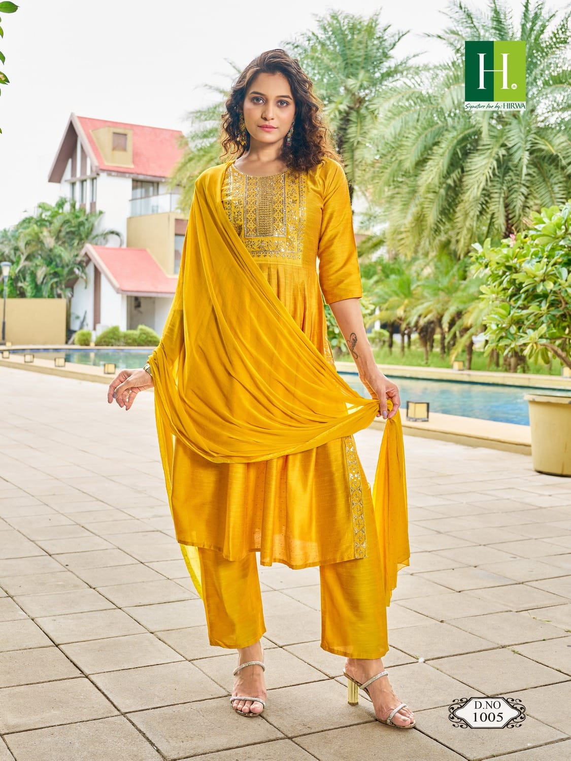 Hirwa Sindoor Vol 2 Series 1001-1006 Long Slub Silk Readymade Suit (849x06)