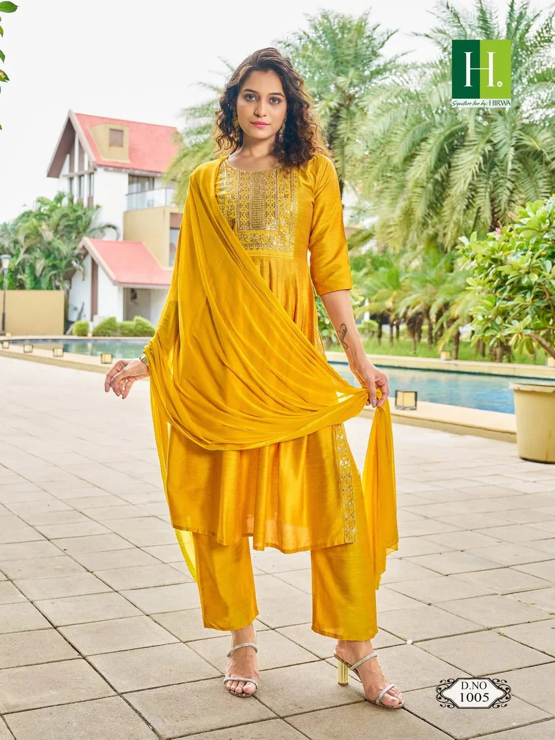 Hirwa Sindoor Vol 2 Series 1001-1006 Long Slub Silk Readymade Suit (849x06)