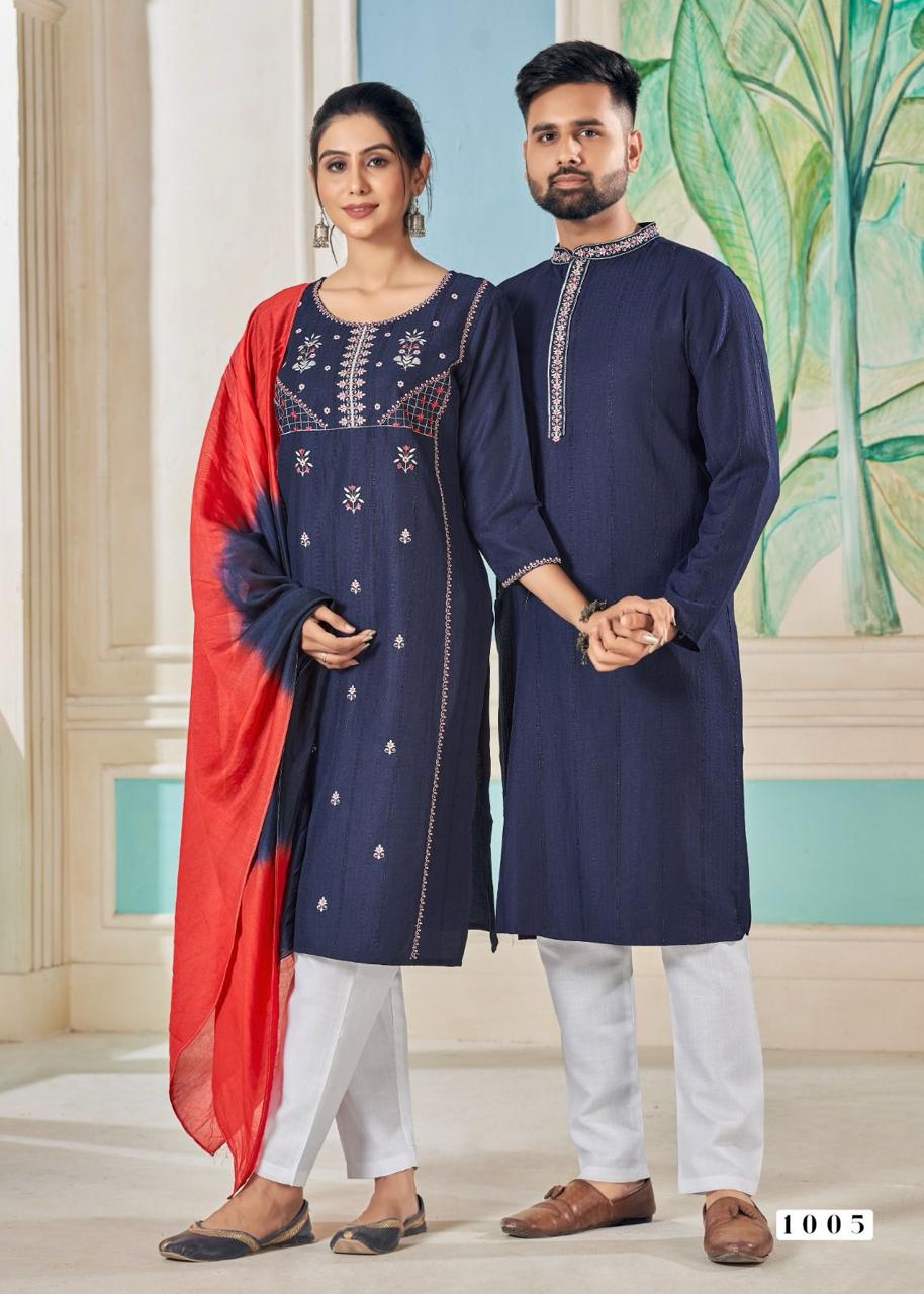 Designer Soul Mates Festival Collection Couple Kurta Set