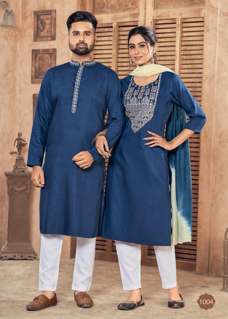 Designer Soul Mates Festival Collection Couple Kurta Set