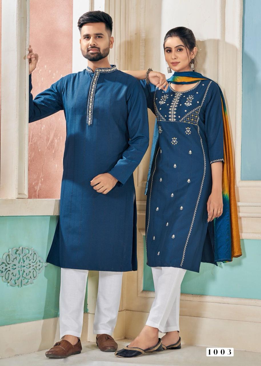 Designer Soul Mates Festival Collection Couple Kurta Set