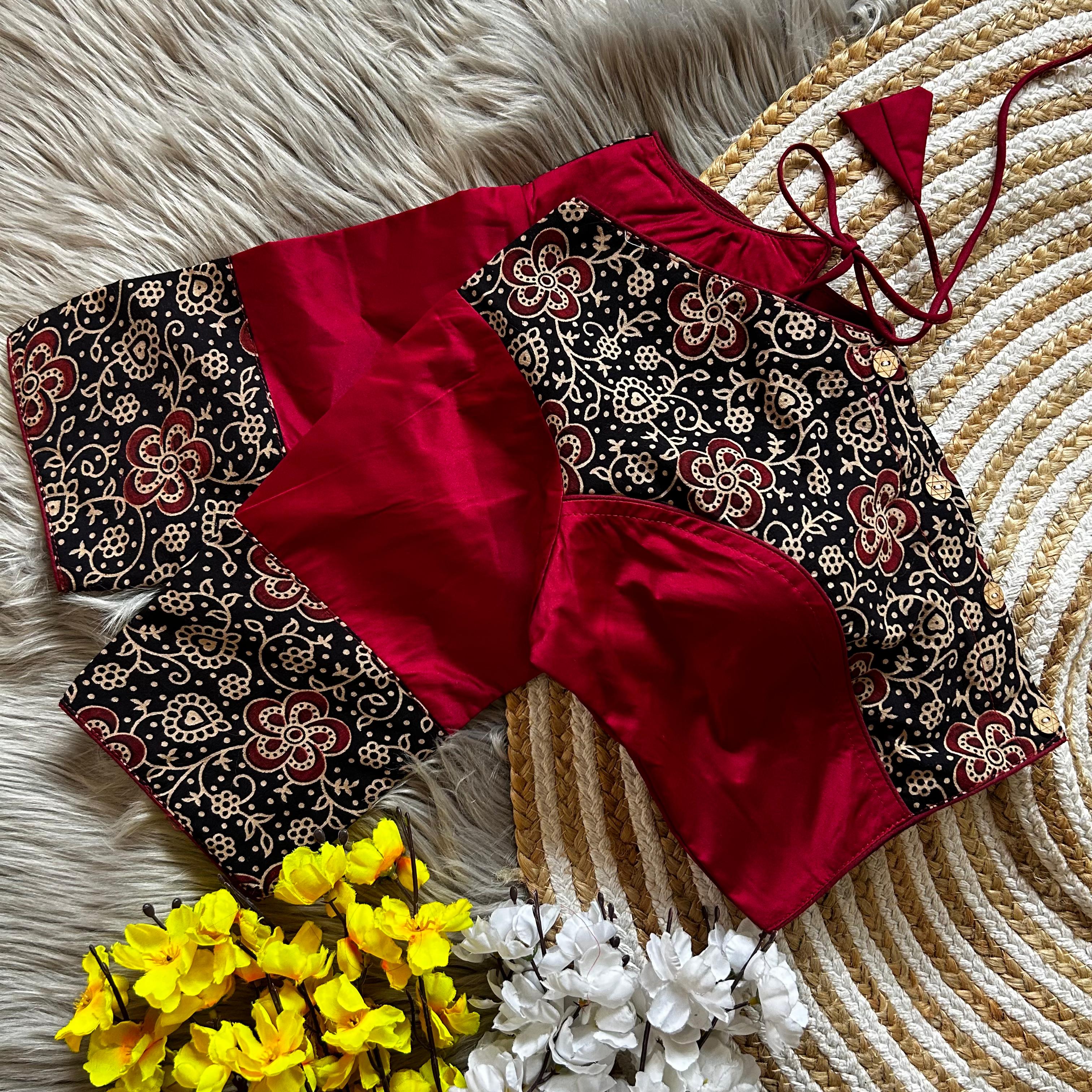 Bollywood Designer Ajrakh Peach Blouse