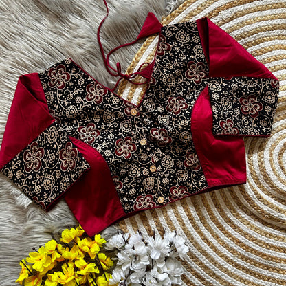 Bollywood Designer Ajrakh Peach Blouse