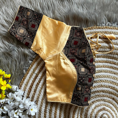 Bollywood Designer Ajrakh Peach Blouse