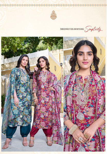 Ladies Flavour Saachi Kurti with Bottom Dupatta Chanderi Catalog 4 Pcs (1275x04)