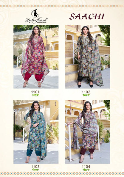 Ladies Flavour Saachi Kurti with Bottom Dupatta Chanderi Catalog 4 Pcs (1275x04)