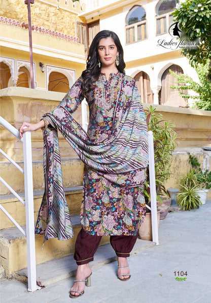 Ladies Flavour Saachi Kurti with Bottom Dupatta Chanderi Catalog 4 Pcs (1275x04)