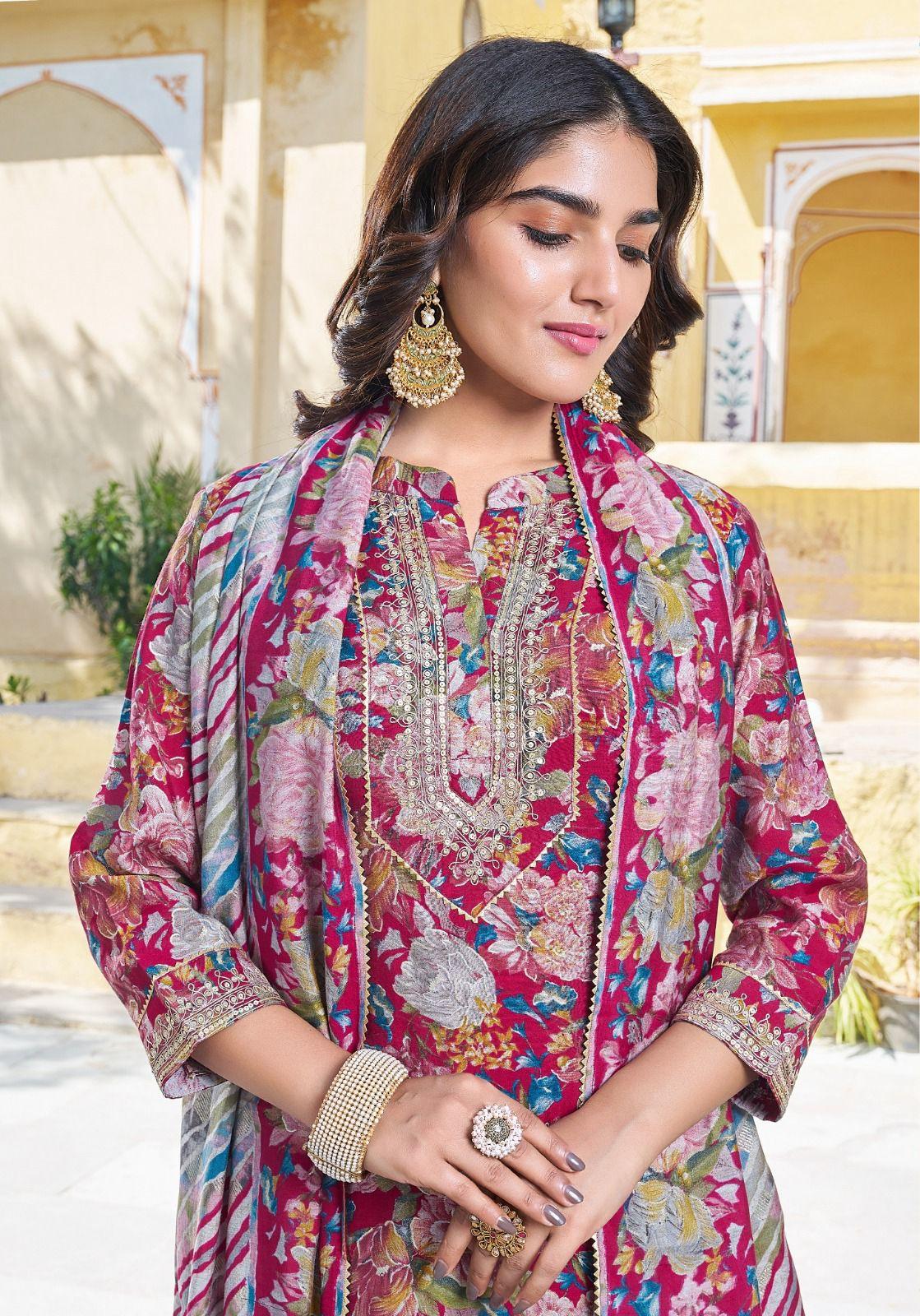 Ladies Flavour Saachi Kurti with Bottom Dupatta Chanderi Catalog 4 Pcs (1275x04)