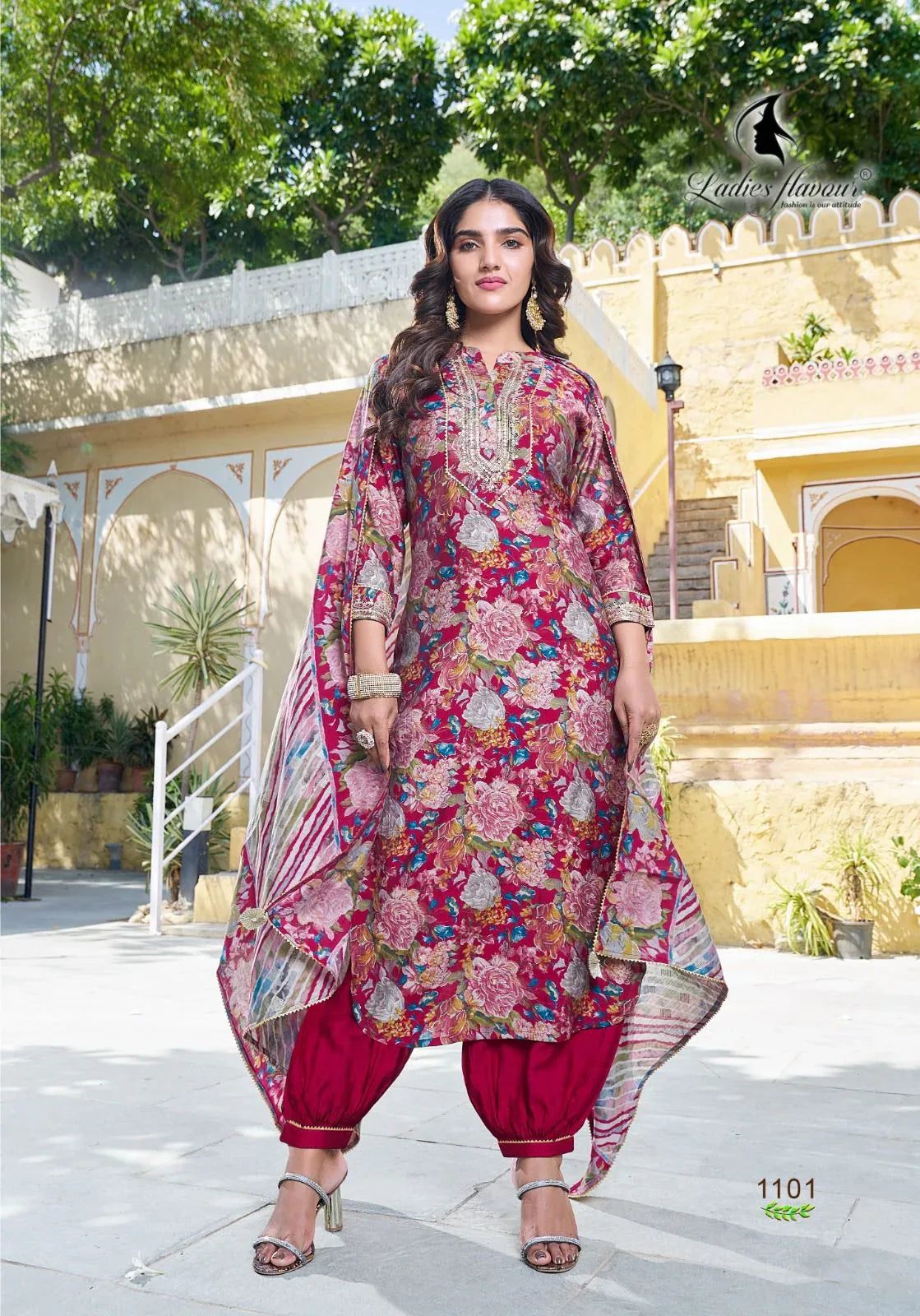 Ladies Flavour Saachi Kurti with Bottom Dupatta Chanderi Catalog 4 Pcs (1275x04)