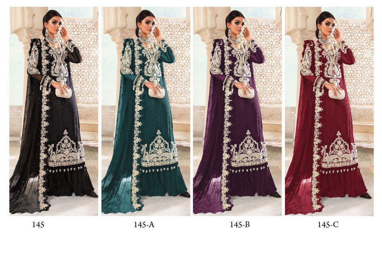 Kf 149 Pakistani Party Wear Net Embroidered Salwar Suit (1150x04)