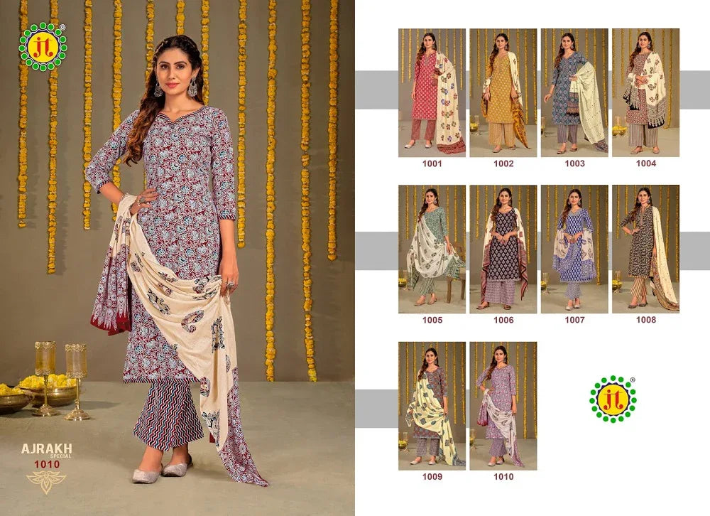 Jt Ajrakh Special Vol-1 Series 1001-1010 Pure Cotton Suit (370x10)