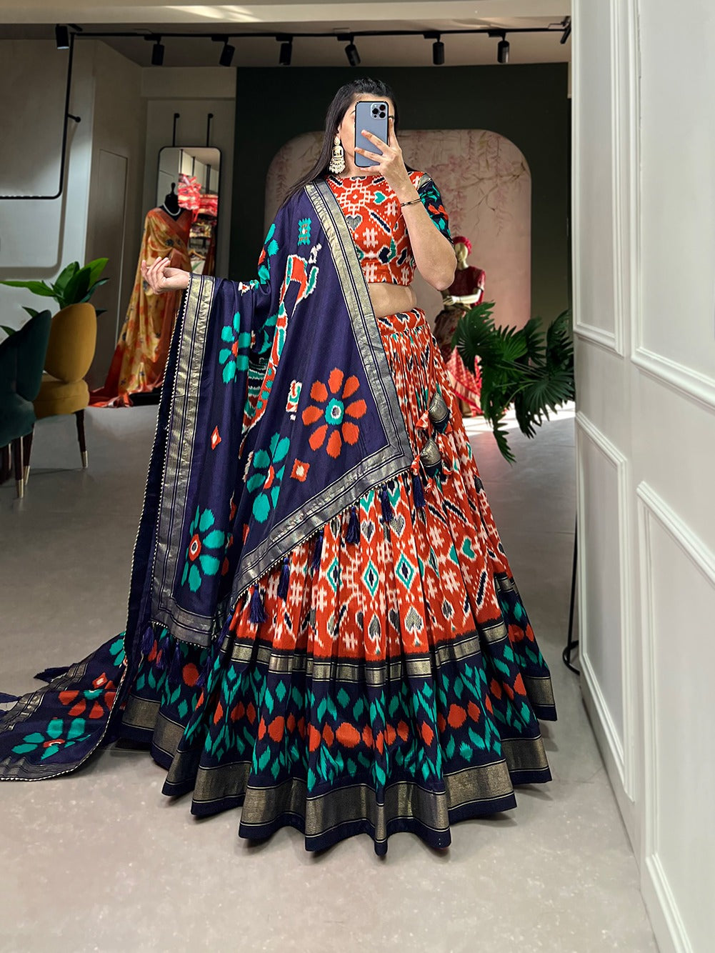 Beautiful Designer Tussar Silk Lehenga Choli Design 1690