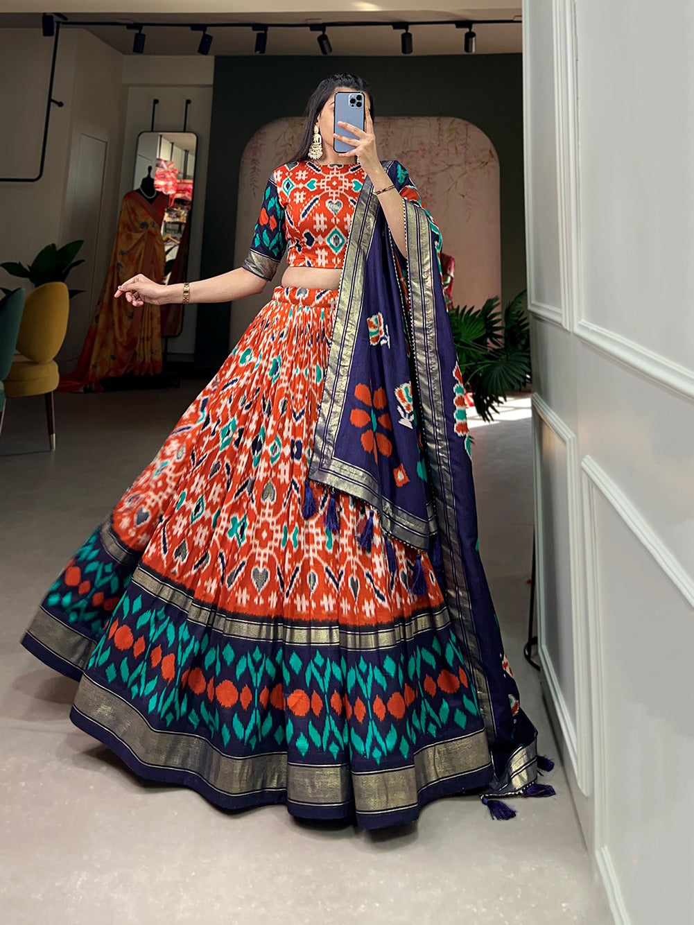 Beautiful Designer Tussar Silk Lehenga Choli Design 1690