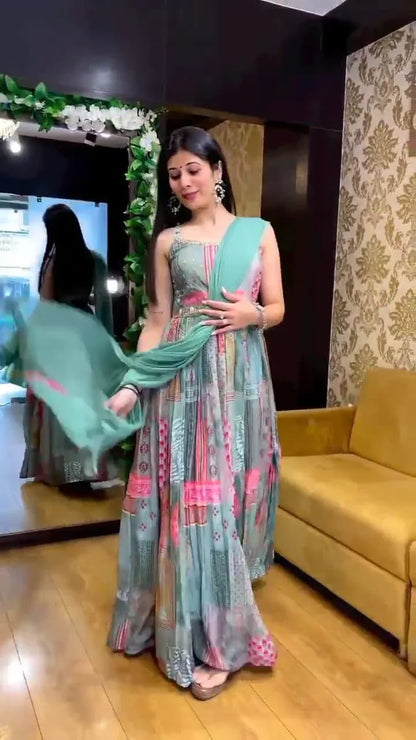 Beautiful Designer Wedding Gown With Kodi Suit