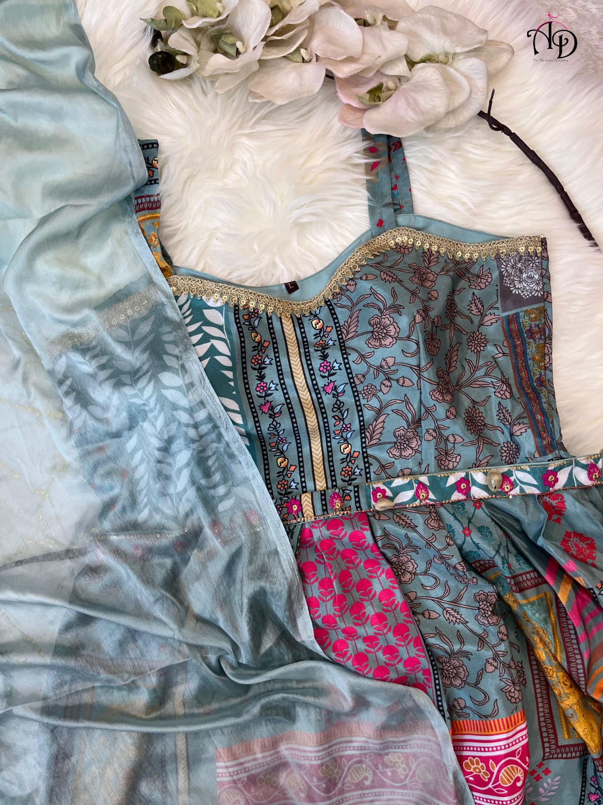 Beautiful Designer Wedding Gown With Kodi Suit