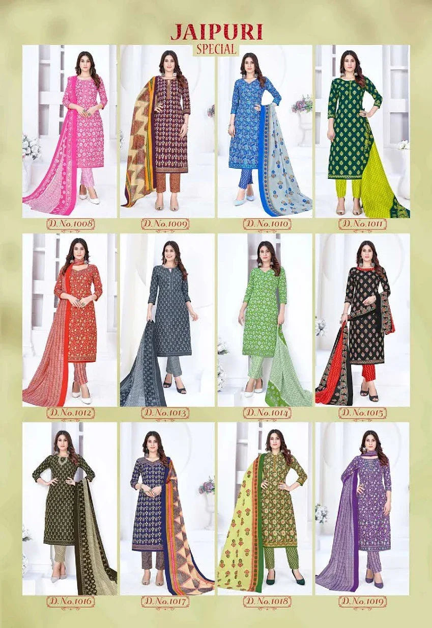 Ganesha Jaipuri Special Vol-1 Series 1008-1019 Pure Cotton Suit (500x12)