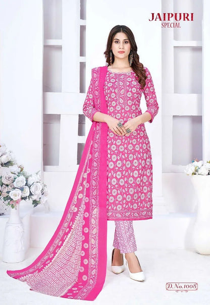 Ganesha Jaipuri Special Vol-1 Series 1008-1019 Pure Cotton Suit (500x12)