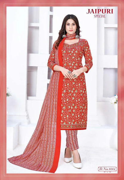 Ganesha Jaipuri Special Vol-1 Series 1008-1019 Pure Cotton Suit (500x12)