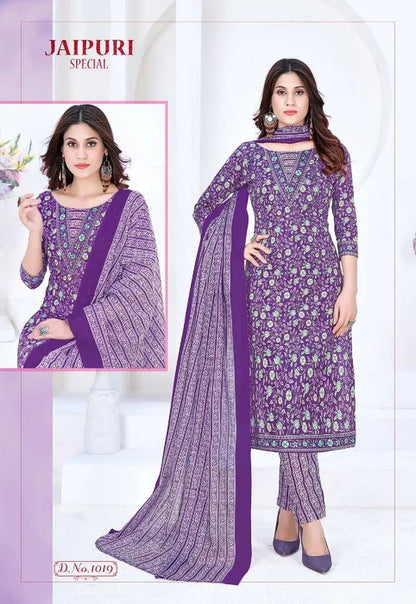 Ganesha Jaipuri Special Vol-1 Series 1008-1019 Pure Cotton Suit (500x12)
