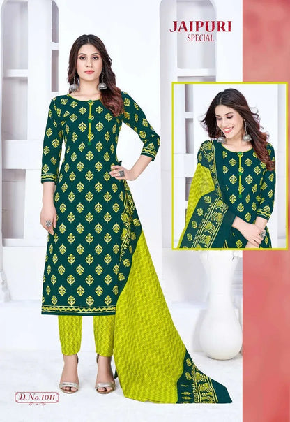 Ganesha Jaipuri Special Vol-1 Series 1008-1019 Pure Cotton Suit (500x12)