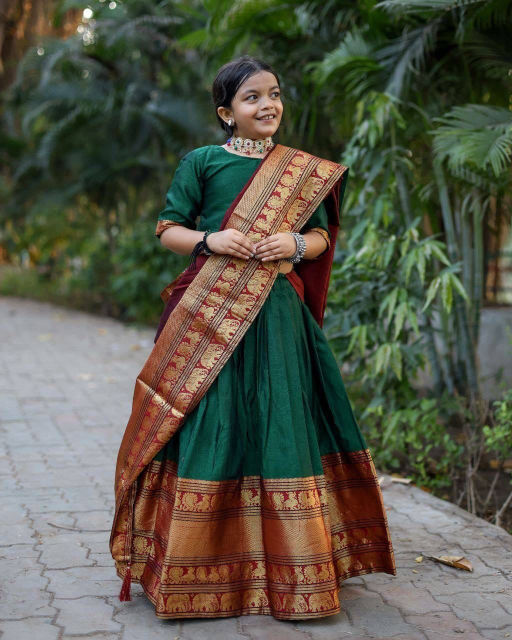 Beautifully Soft Narayan Pet Cotton Kids Lehenga