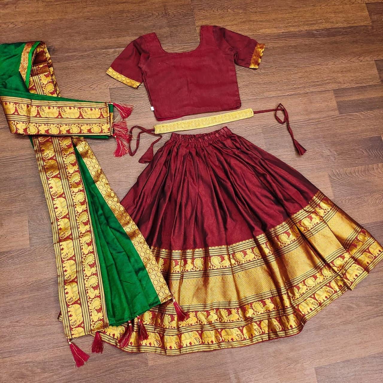 Beautifully Soft Narayan Pet Cotton Kids Lehenga