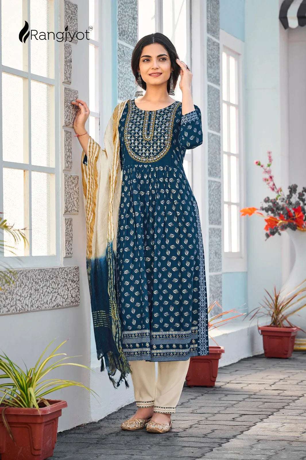 Rangjyot Present Rang Manch Vol 2 Readymade Rayon Kurta With Pant &amp; Dupatta Set (885x08)