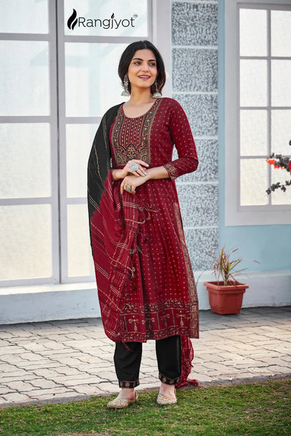 Rangjyot Present Rang Manch Vol 2 Readymade Rayon Kurta With Pant &amp; Dupatta Set (885x08)