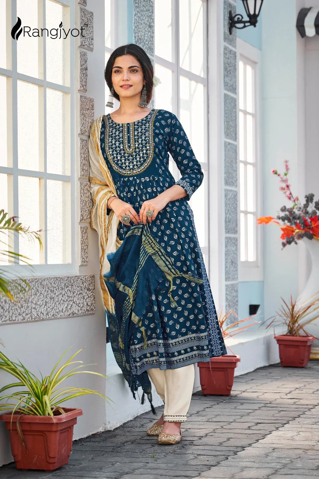 Rangjyot Present Rang Manch Vol 2 Readymade Rayon Kurta With Pant &amp; Dupatta Set (885x08)
