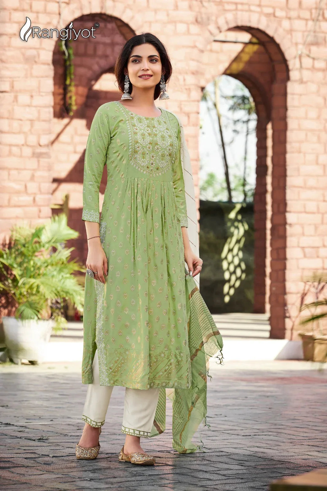 Rangjyot Present Rang Manch Vol 2 Readymade Rayon Kurta With Pant &amp; Dupatta Set (885x08)