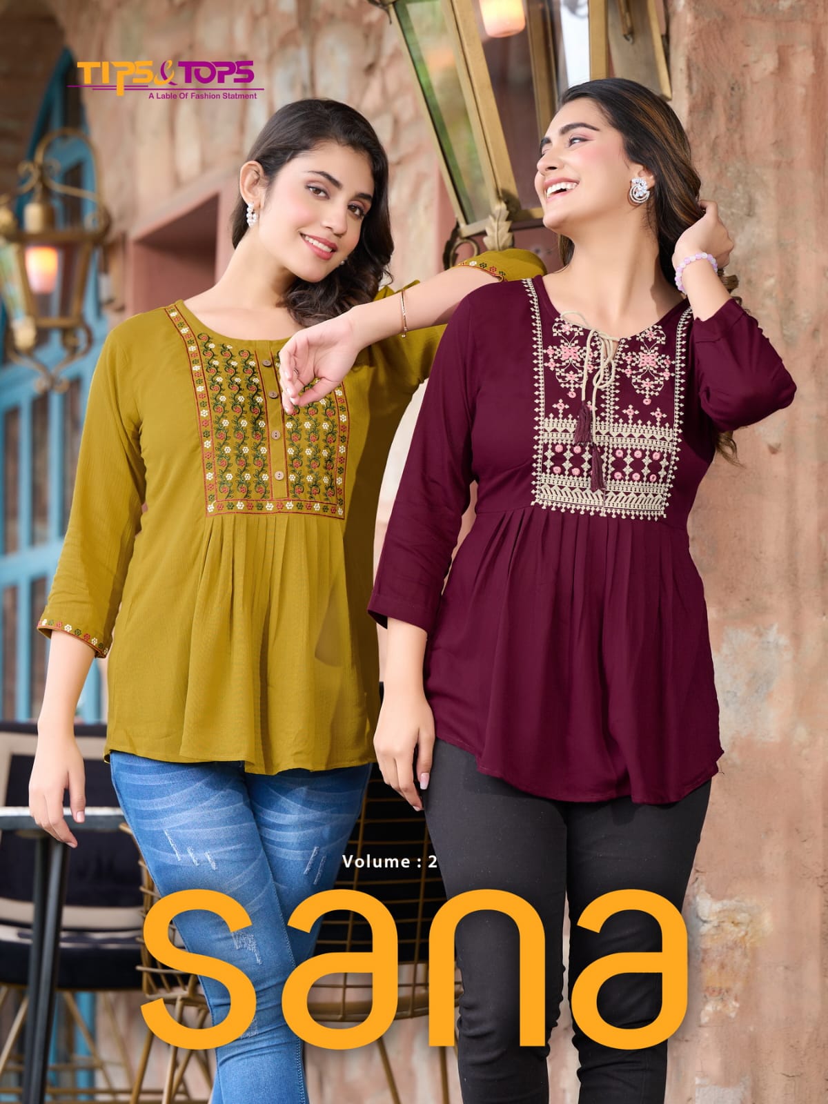 Tips And Tops Sana Vol Fancy Short Tunic Tops Western Collection (385x08)