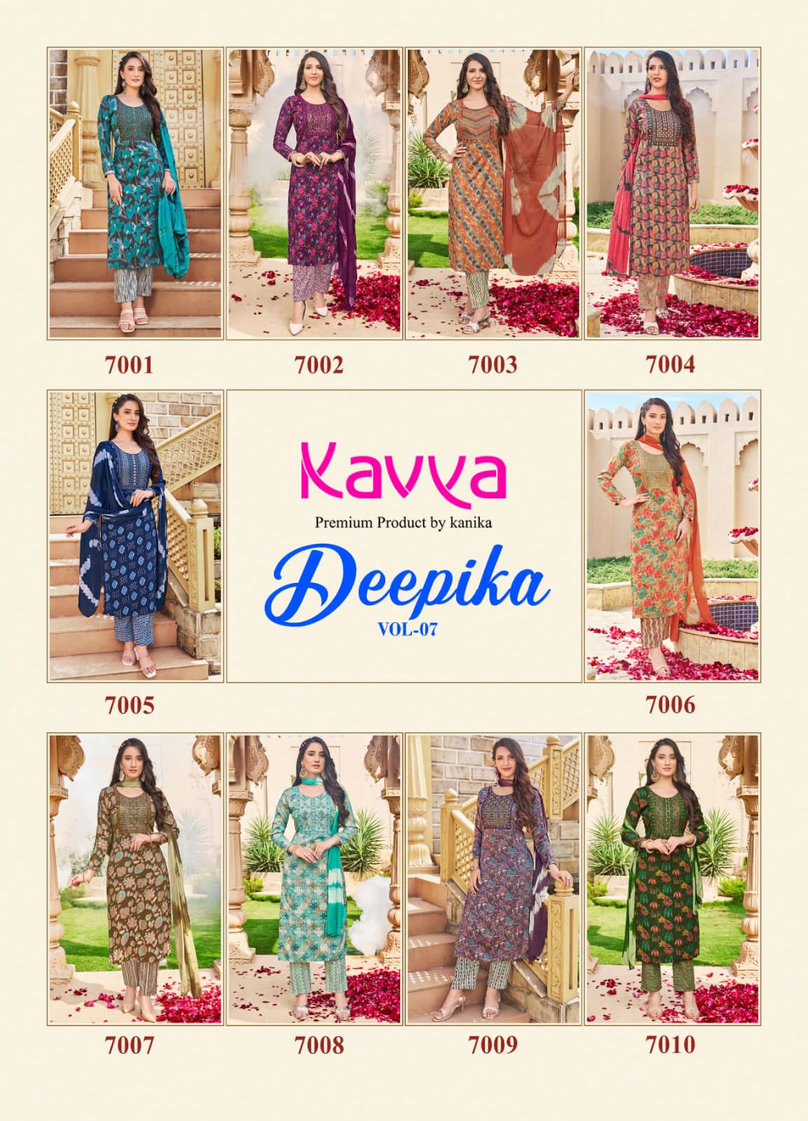 Kavya Deepika Vol-5 5001-5010 Series Latest Designer Casual Wear Kurti Set (515x10)