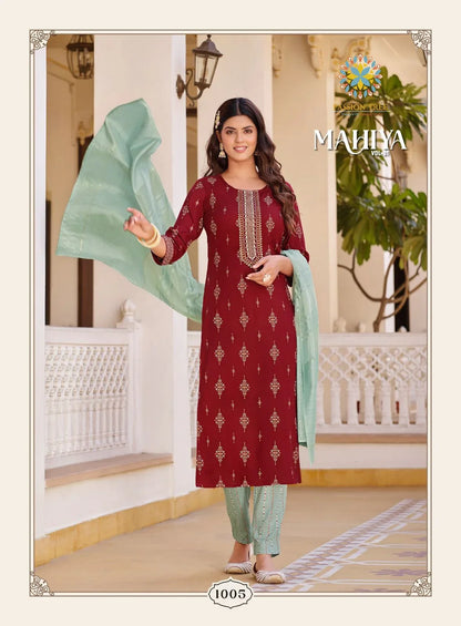 Passion Tree Mahiya Vol 1 Rayon with Printed Readymade Suits Collection (610x08)
