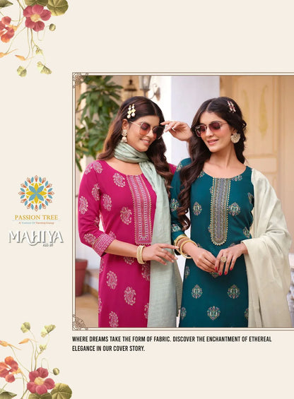 Passion Tree Mahiya Vol 1 Rayon with Printed Readymade Suits Collection (610x08)