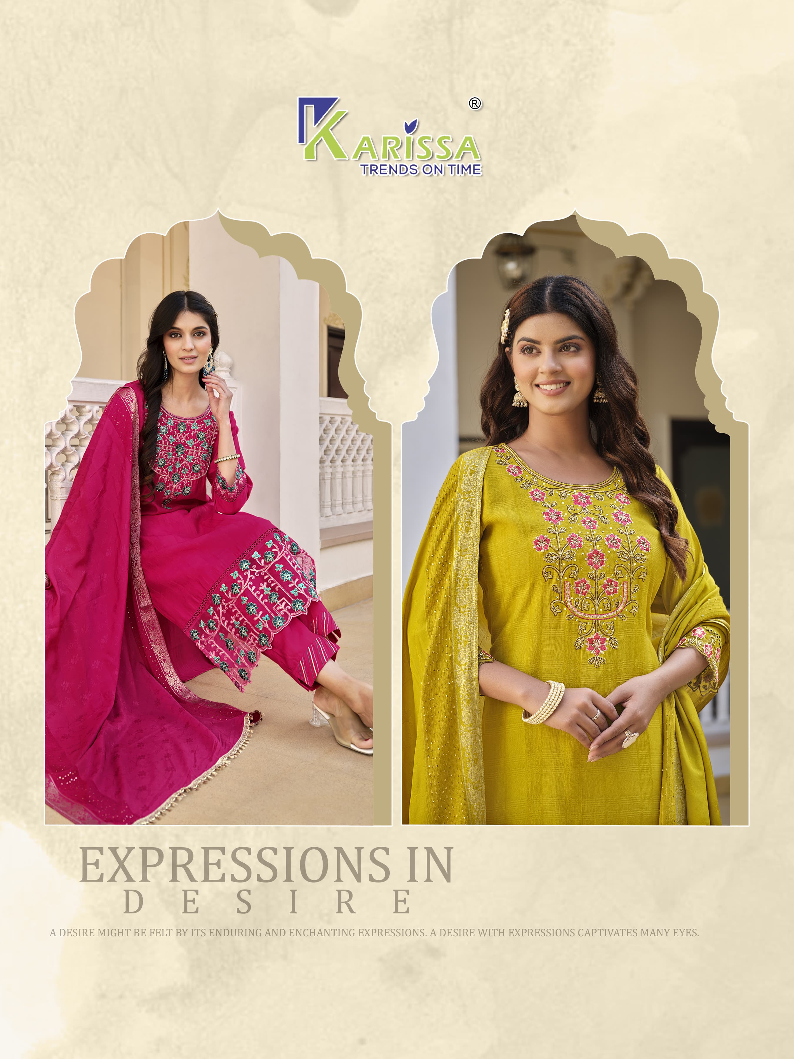 Karissa Afreen Series 1001-1004 Viscose Silk Suit (1275x04)