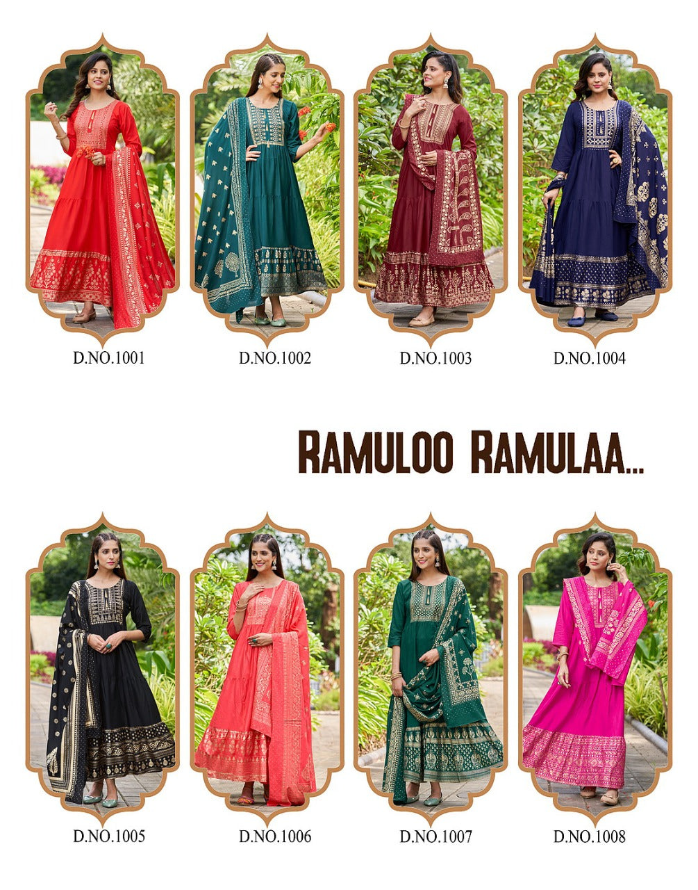 Ramuloo Ramulaa Heavy Rayon With Foil Print Kurti With Dupatta (650x07)