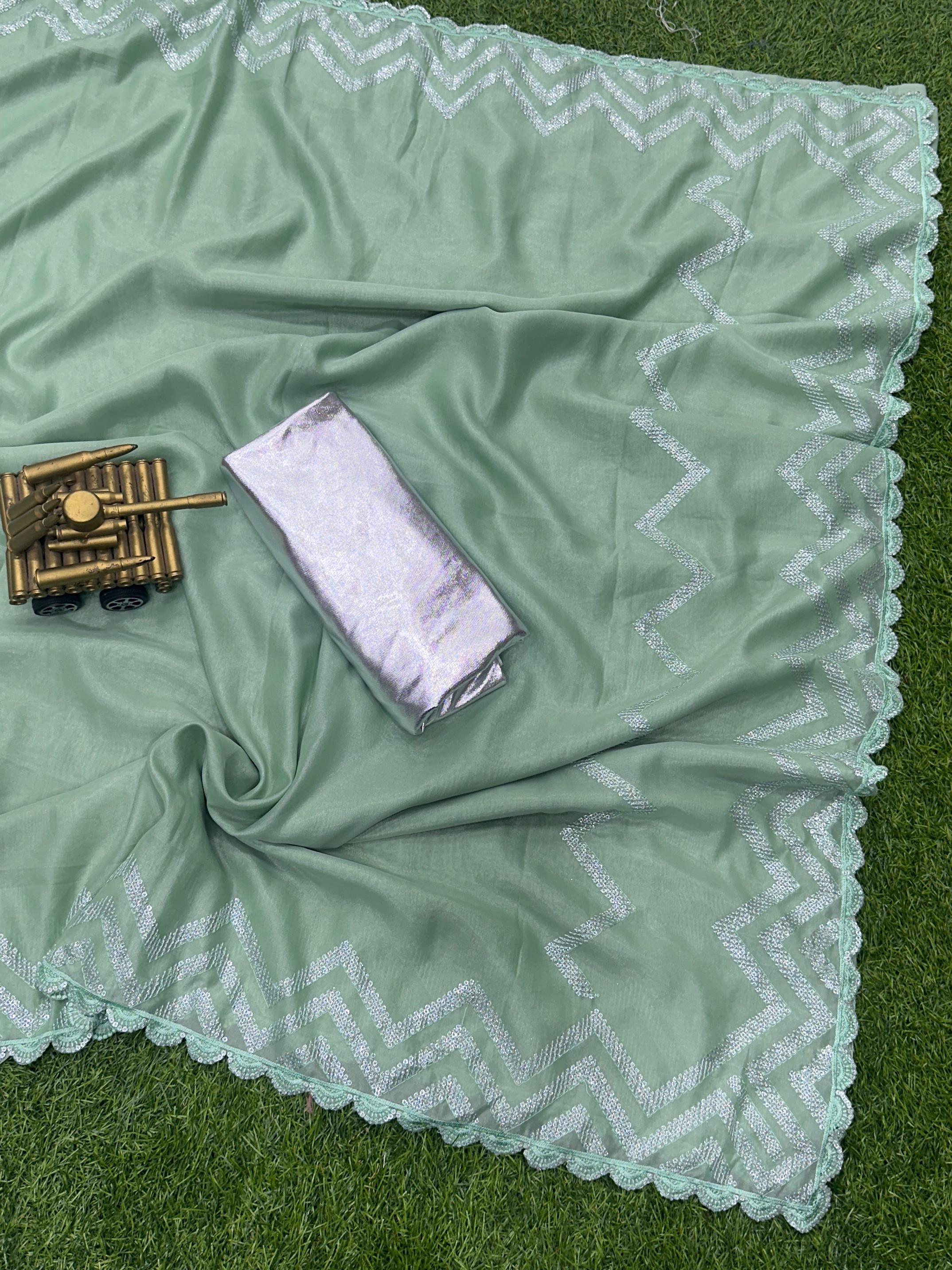 Beautiful Designer Ayesha metallic silk Saree