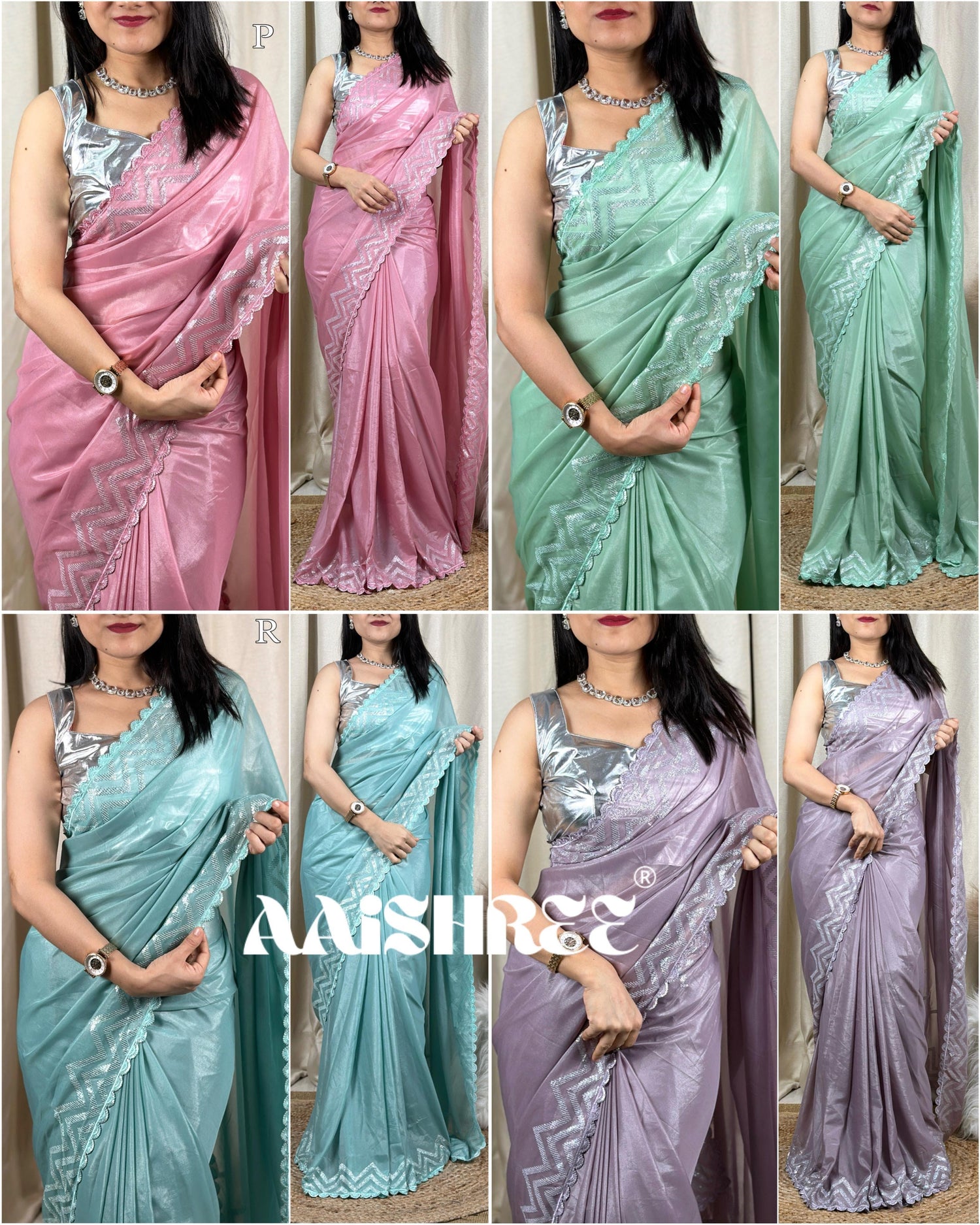 Beautiful Designer Ayesha metallic silk Saree (1499x04)