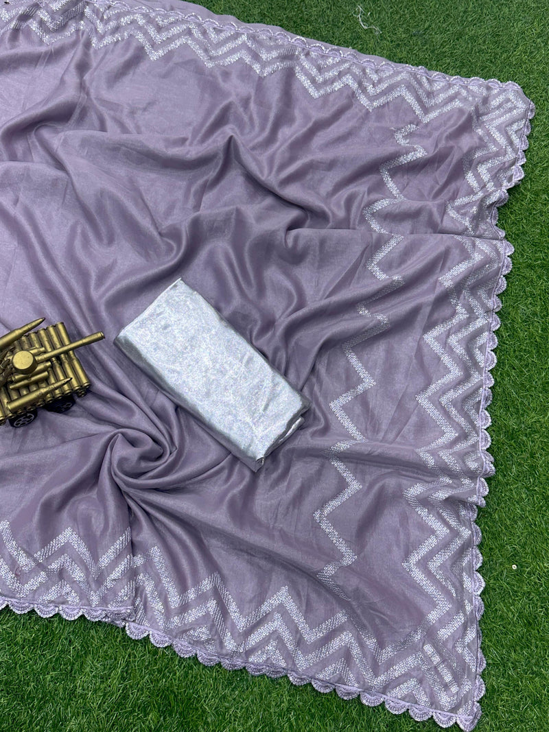 Beautiful Designer Ayesha metallic silk Saree