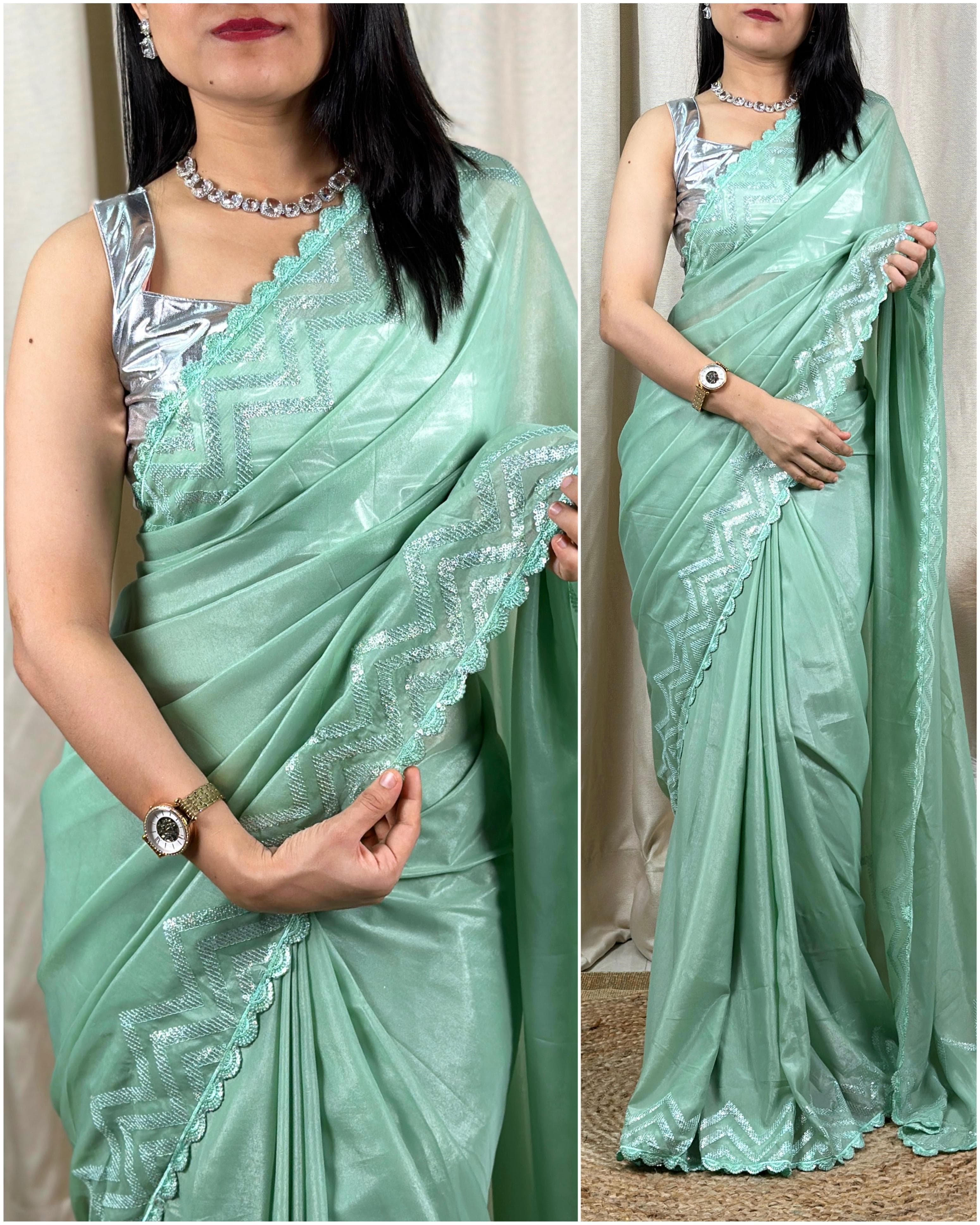 Beautiful Designer Ayesha metallic silk Saree