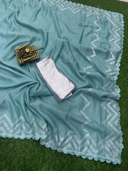 Beautiful Designer Ayesha metallic silk Saree