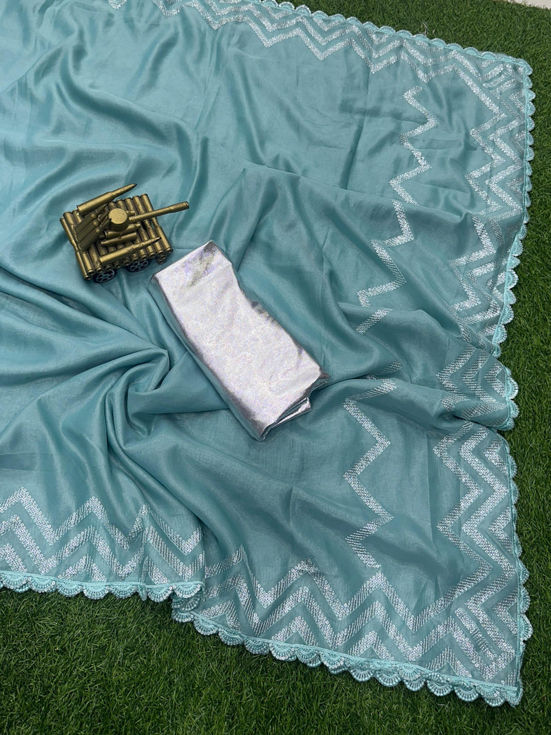 Beautiful Designer Ayesha metallic silk Saree