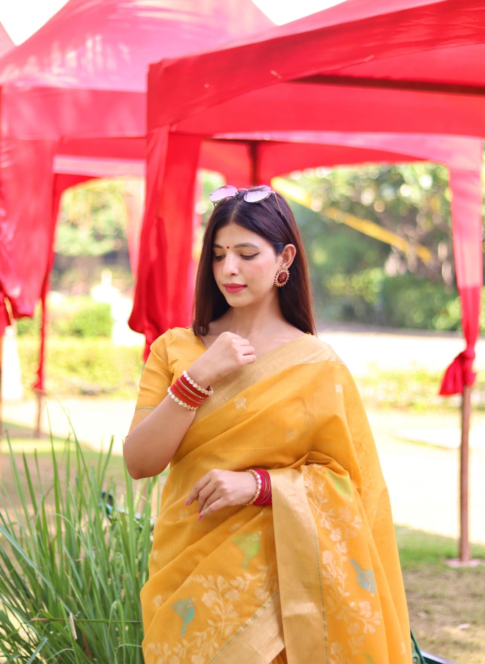 Beautiful Designer Pure Linen Silk Saree