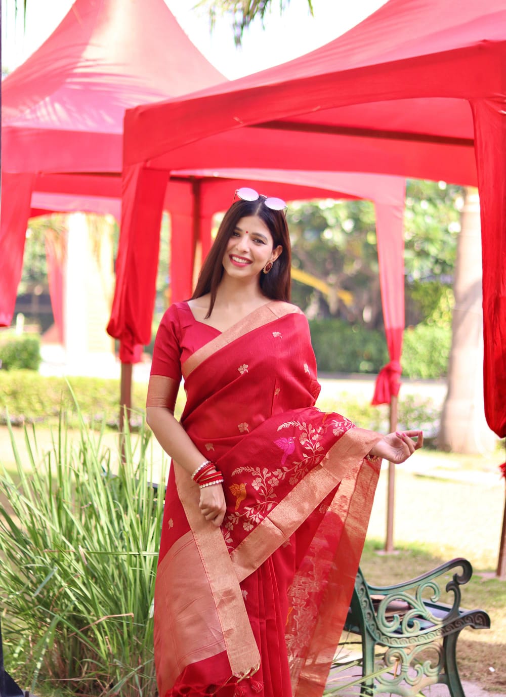 Beautiful Designer Pure Linen Silk Saree