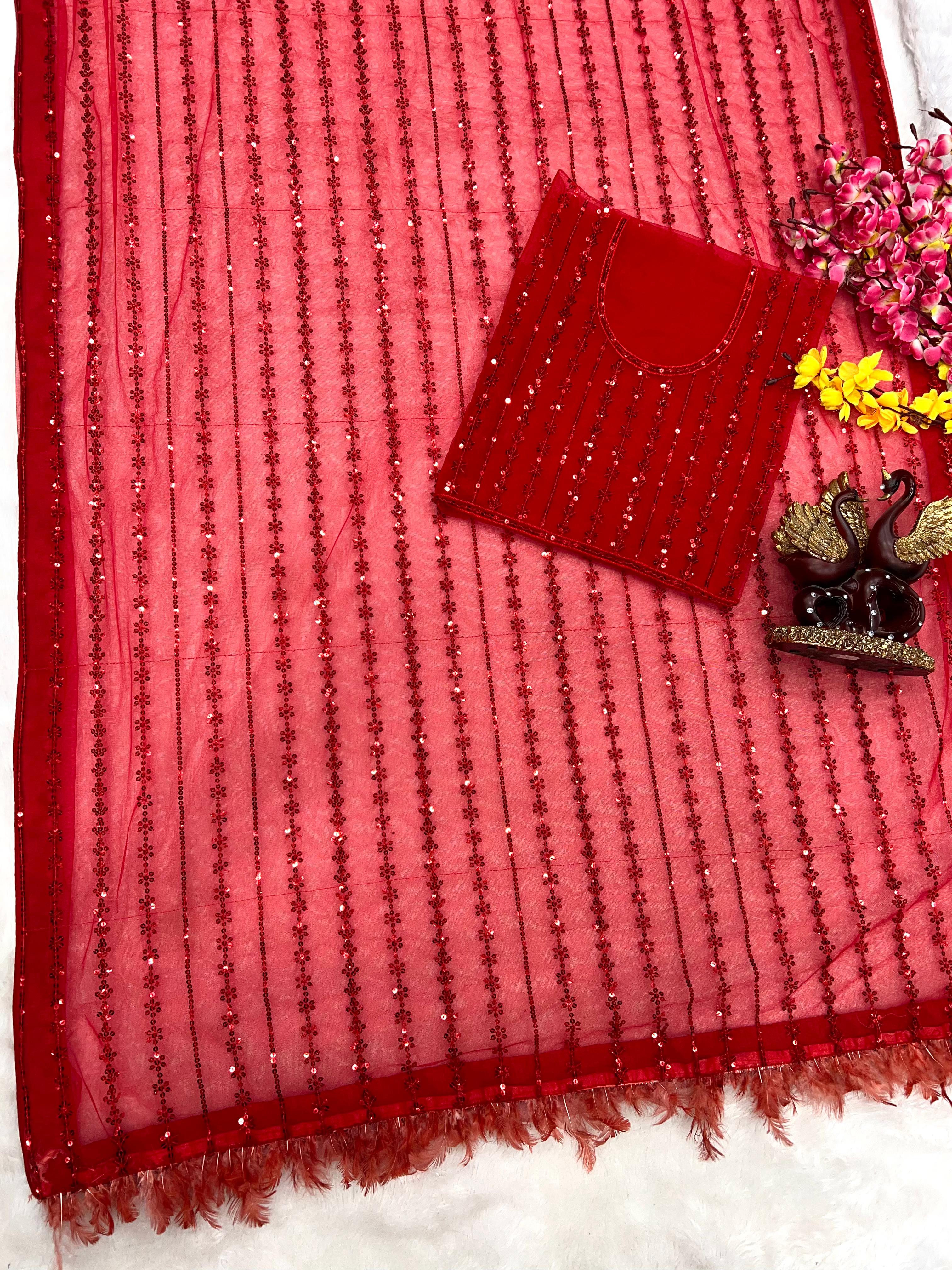 Beautiful Designer Heavy Butterfly Net Exclusive Sequenc Saree Design 5274