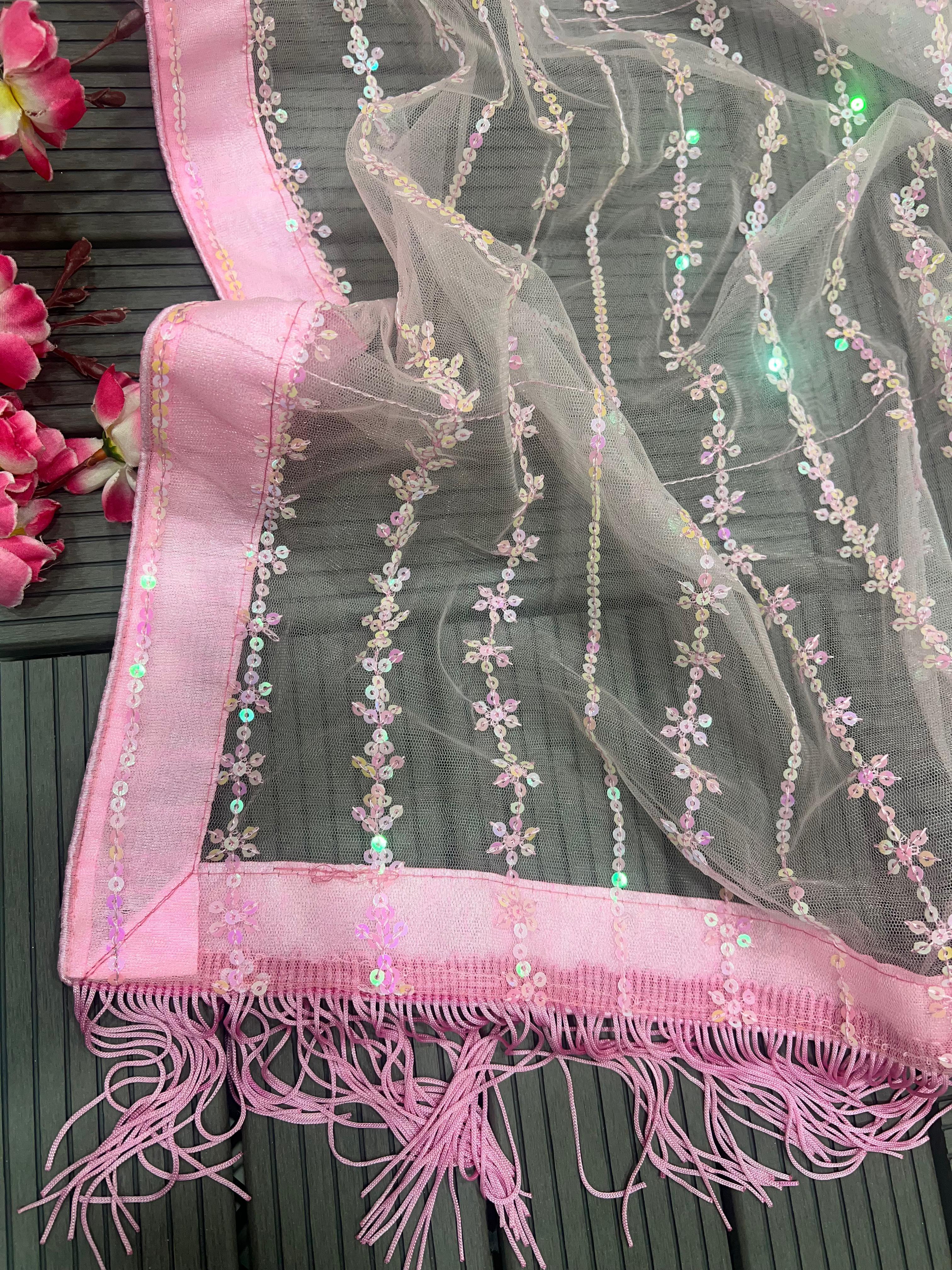 Beautiful Designer Heavy Butterfly Net Exclusive Sequenc Saree Design 5274