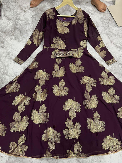 Kaveri-3 Faux Georgette Foil Gold Print Kurti Trendy Kurti (699x06)