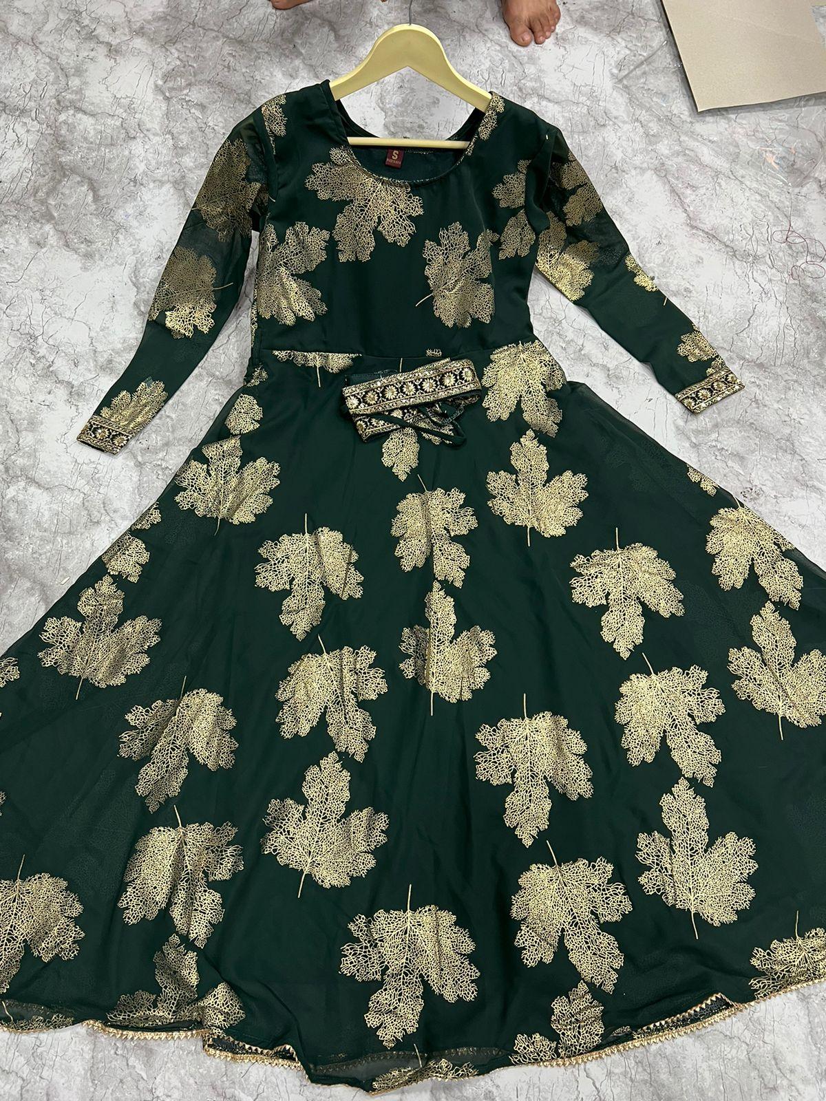 Kaveri-3 Faux Georgette Foil Gold Print Kurti Trendy Kurti (699x06)